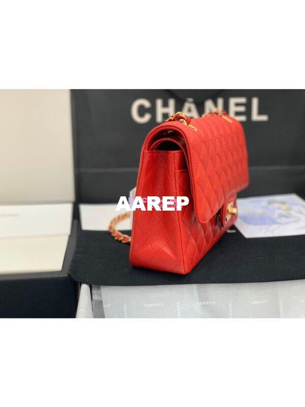 Replica Chanel CF 1112 Classic Flap Caviar in Red Bag 6