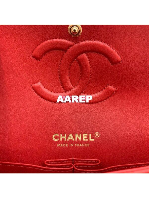 Replica Chanel CF 1112 Classic Flap Caviar in Red Bag 9