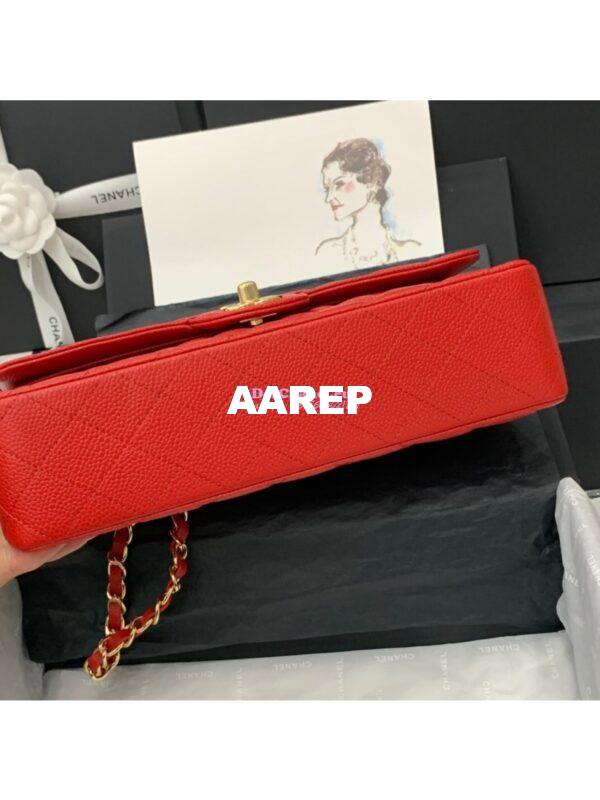 Replica Chanel CF 1112 Classic Flap Caviar in Red Bag 10