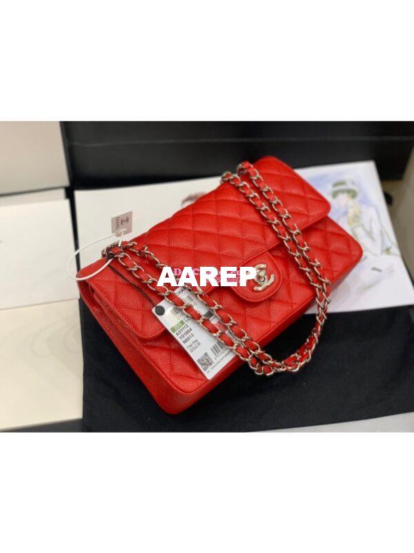 Replica Chanel CF 1112 Classic Flap Caviar in Red Bag 13
