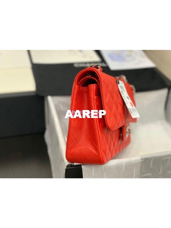 Replica Chanel CF 1112 Classic Flap Caviar in Red Bag 15