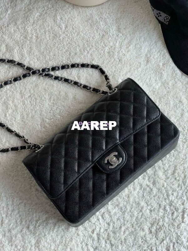 Replica Chanel CF 1112 Classic Flap Caviar in Black Bag 3