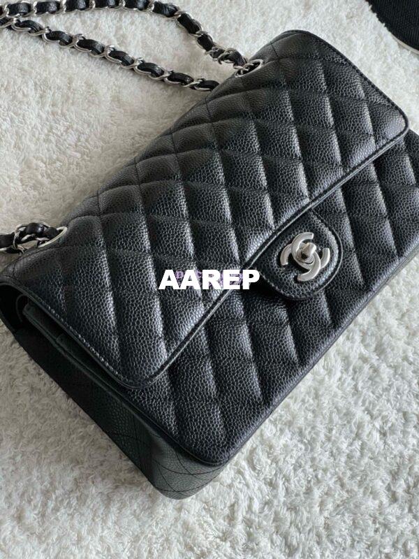 Replica Chanel CF 1112 Classic Flap Caviar in Black Bag 4