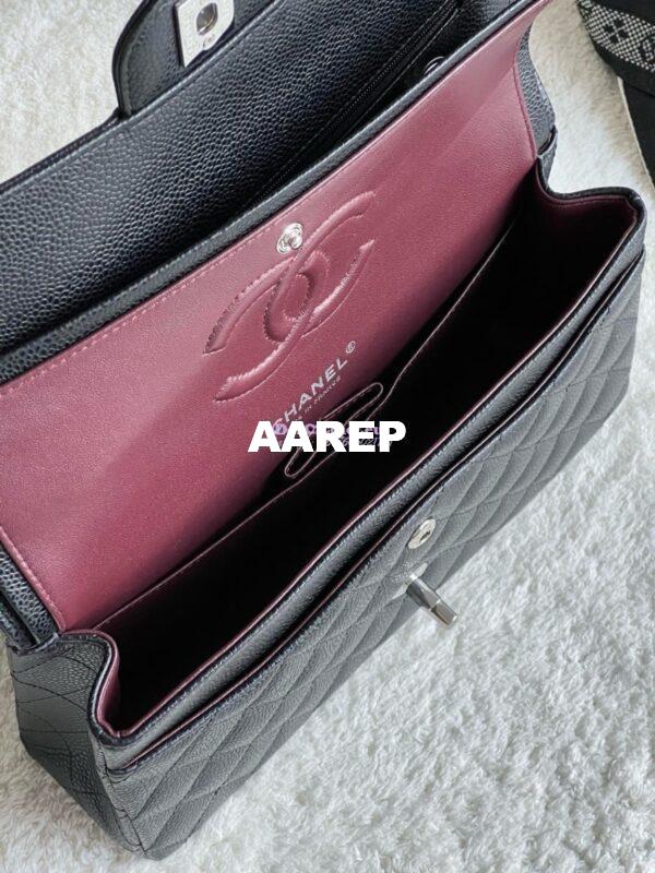 Replica Chanel CF 1112 Classic Flap Caviar in Black Bag 8