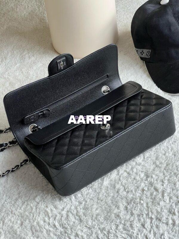 Replica Chanel CF 1112 Classic Flap Caviar in Black Bag 10
