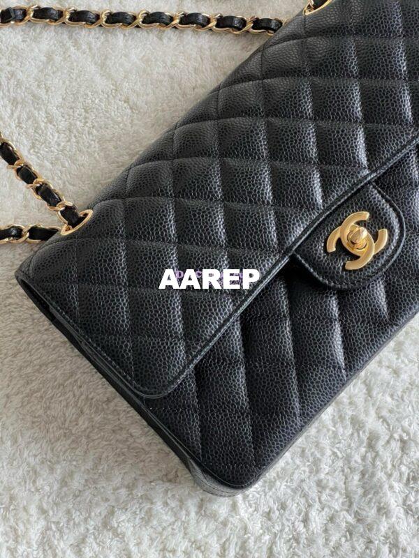 Replica Chanel CF 1112 Classic Flap Caviar in Black Bag 13