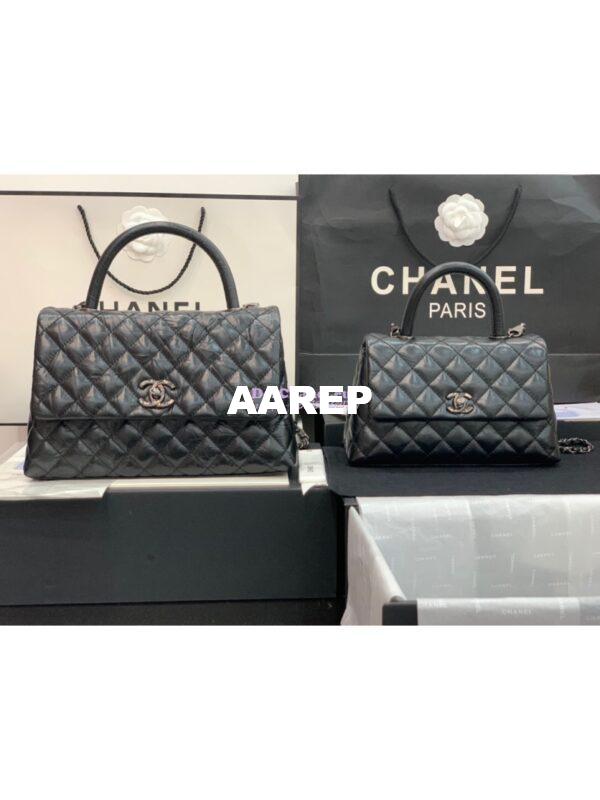 Replica Chanel Coco Metallic Aged Calfskin Flap Bag 92991 So Black 3