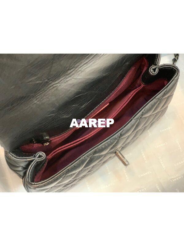 Replica Chanel Coco Metallic Aged Calfskin Flap Bag 92991 So Black 8