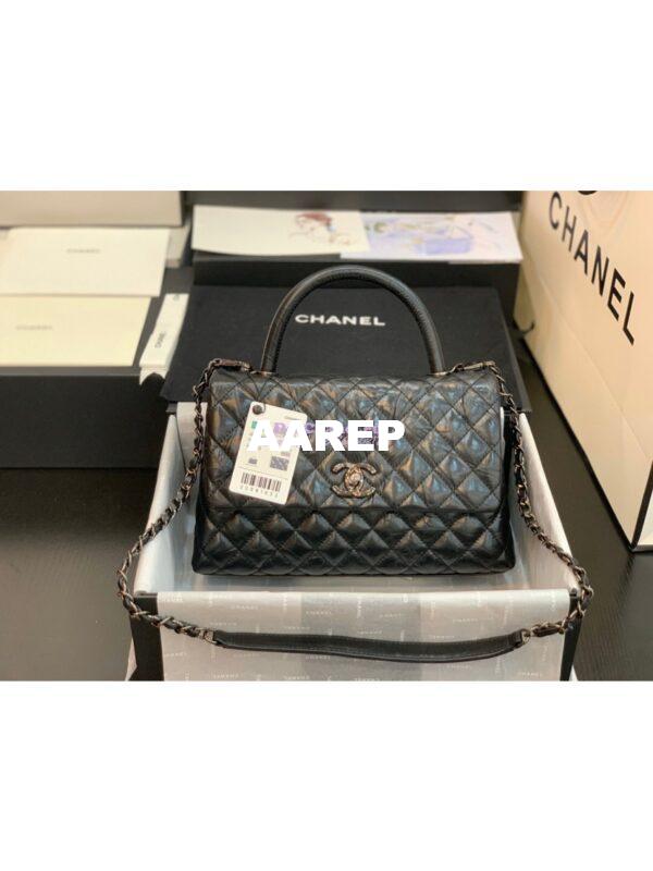 Replica Chanel Coco Metallic Aged Calfskin Flap Bag 92991 So Black 10