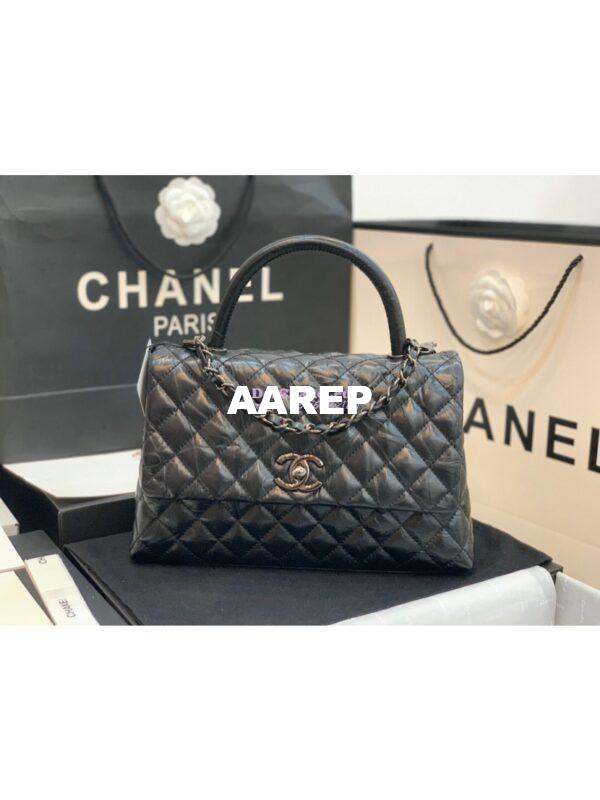 Replica Chanel Coco Metallic Aged Calfskin Flap Bag 92991 So Black 11