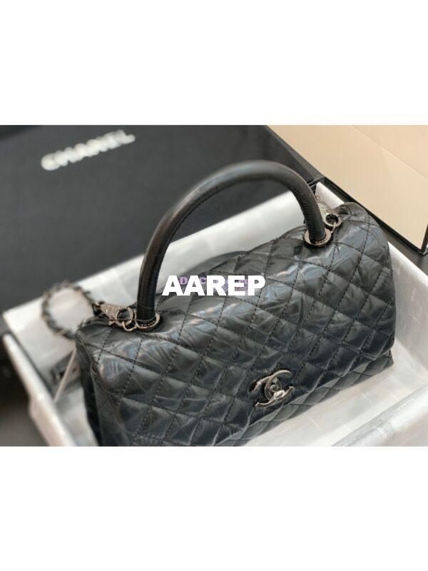 Replica Chanel Coco Metallic Aged Calfskin Flap Bag 92991 So Black 15