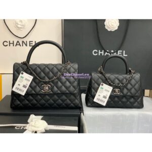 Replica Chanel Coco Grained Calfskin Flap Bag 92991 So Black