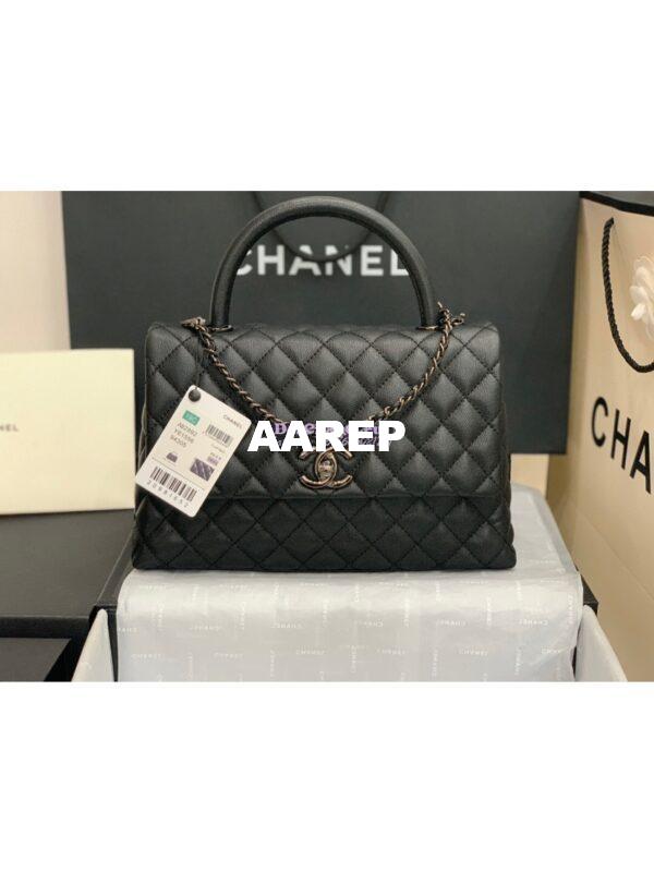 Replica Chanel Coco Grained Calfskin Flap Bag 92991 So Black 11
