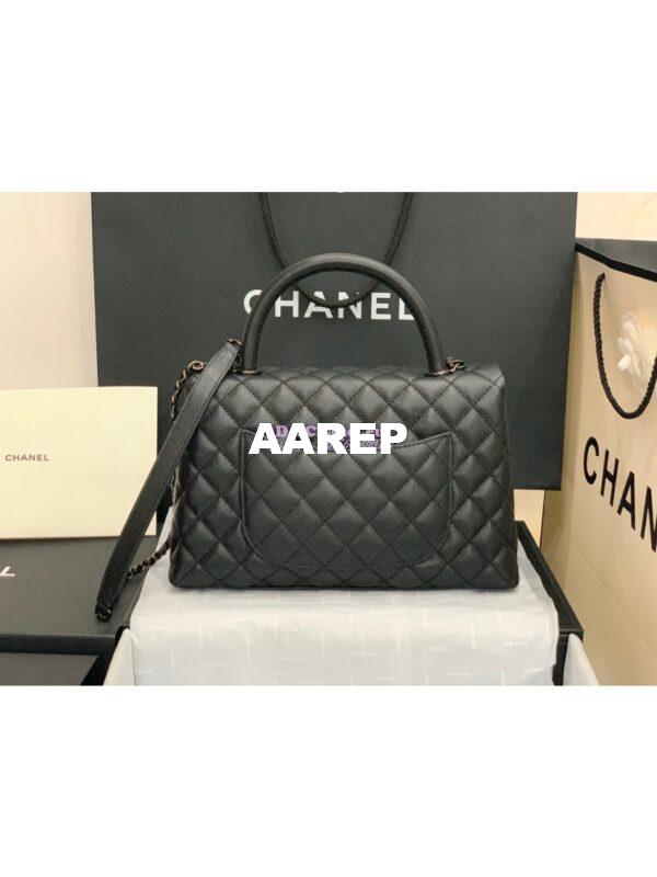 Replica Chanel Coco Grained Calfskin Flap Bag 92991 So Black 13