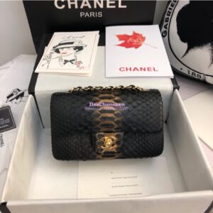 Replica Chanel Python Small 20cm Classic Flap Bag 24