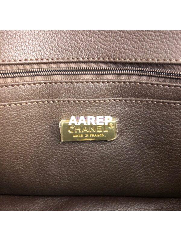 Replica Chanel Python Small 20cm Classic Flap Bag Dark Brown 9