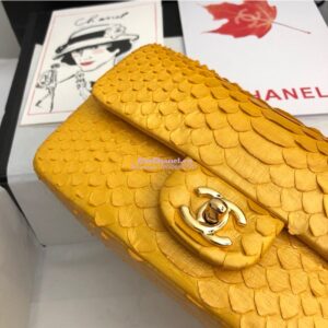 Replica Chanel Python Small 20cm Classic Flap Bag Gold 2