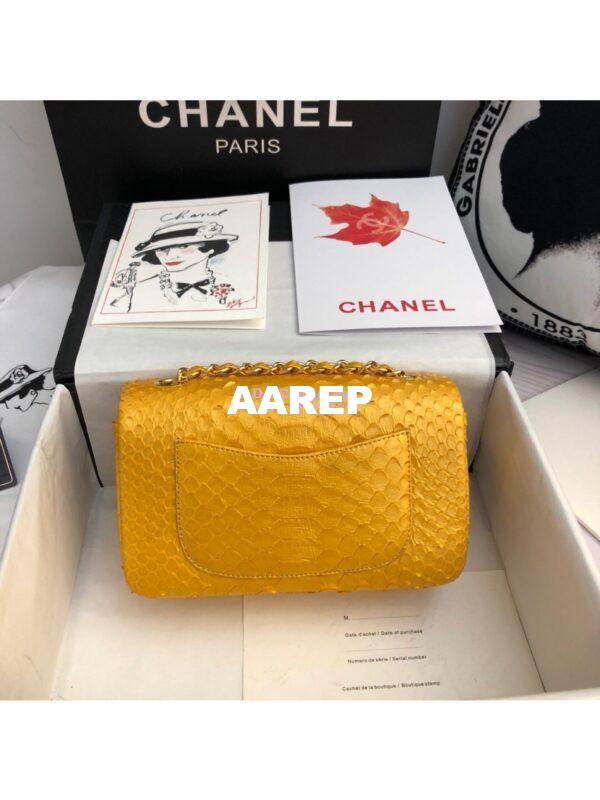 Replica Chanel Python Small 20cm Classic Flap Bag Gold 9