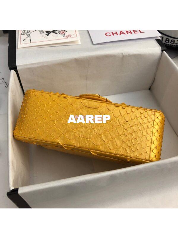 Replica Chanel Python Small 20cm Classic Flap Bag Gold 10