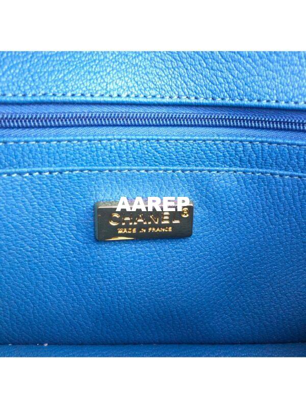 Replica Chanel Python Small 20cm Classic Flap Bag Blue Agate 8