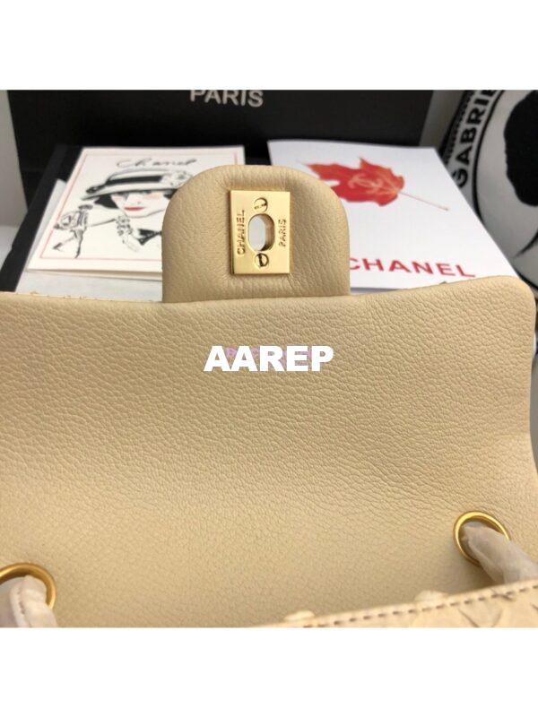 Replica Chanel Python Small 20cm Classic Flap Bag Cream 6