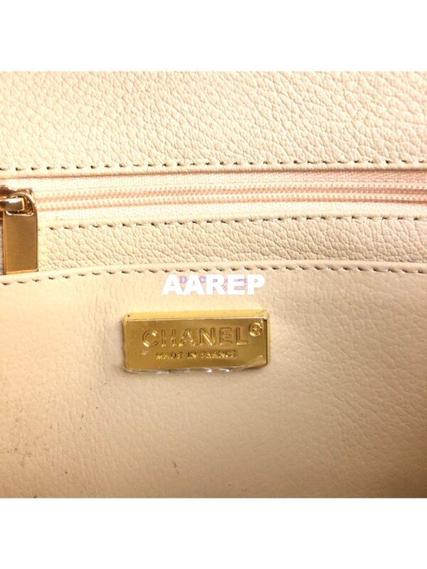 Replica Chanel Python Small 20cm Classic Flap Bag Cream 9