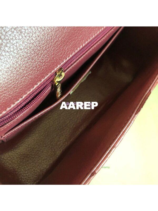 Replica Chanel Python Small 20cm Classic Flap Bag Wine 9