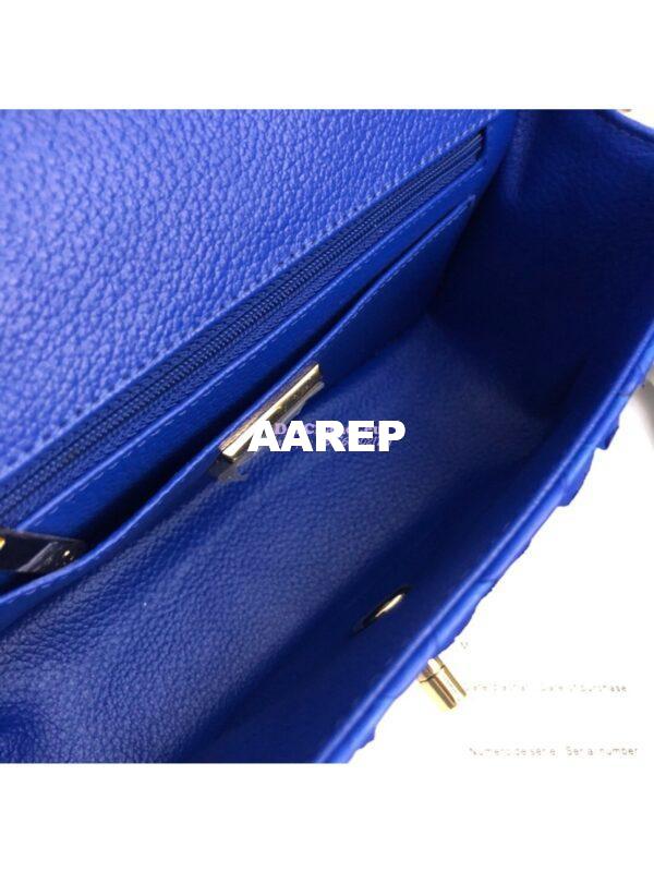 Replica Chanel Python Small 20cm Classic Flap Bag Blue 8
