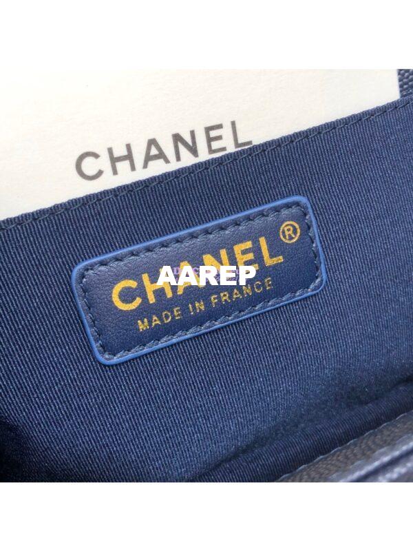 Replica Chanel Chevron Boy Flap Bag in Caviar Dark Blue 9