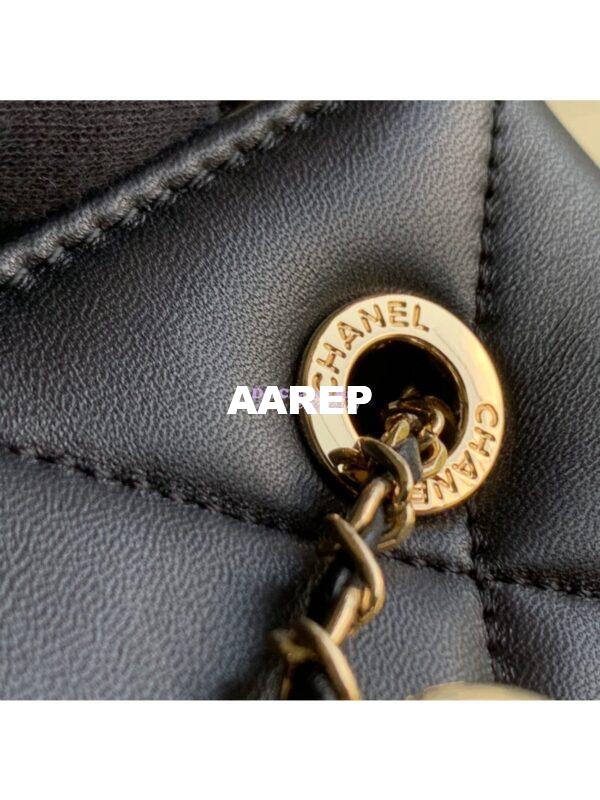 Replica Chanel Small Lambskin Drawstring Bag AS1801 Black 6