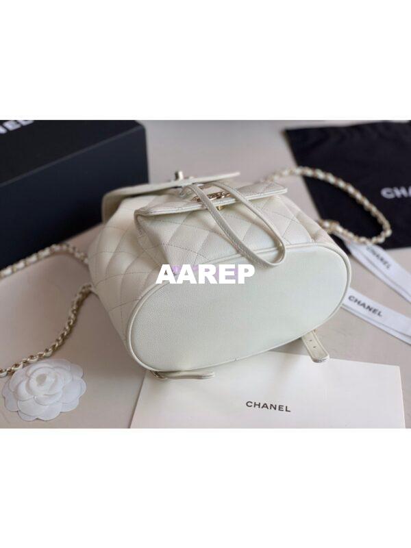 Replica Chanel Grained Calfskin Duma Drawstring Backpack AS1371 White 6