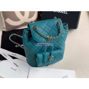 Replica Chanel Grained Calfskin Duma Drawstring Backpack AS1371 Green