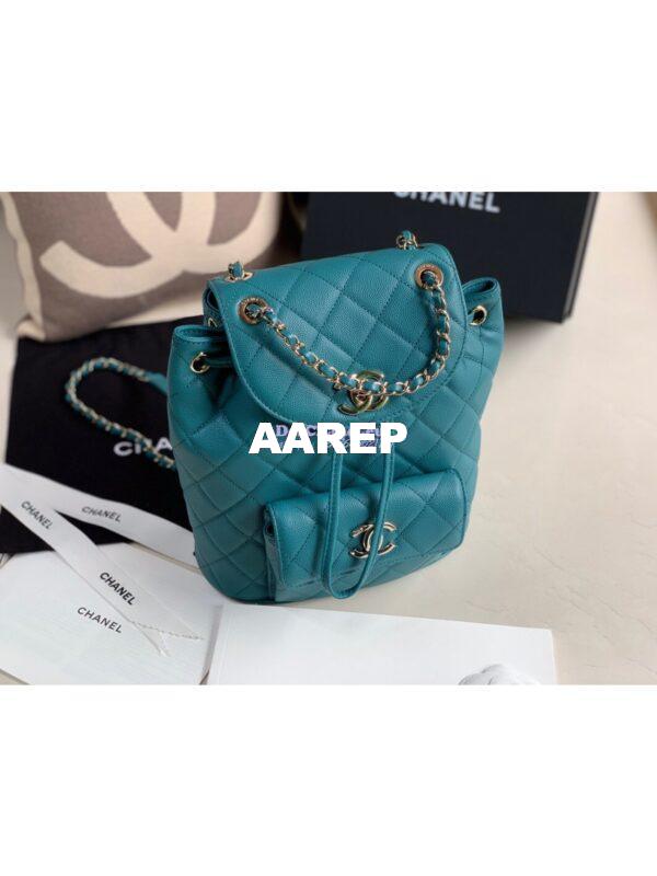 Replica Chanel Grained Calfskin Duma Drawstring Backpack AS1371 Green