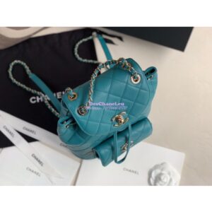 Replica Chanel Grained Calfskin Duma Drawstring Backpack AS1371 Green 2