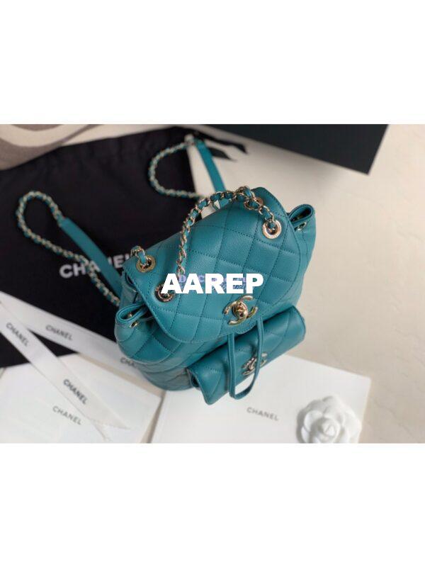 Replica Chanel Grained Calfskin Duma Drawstring Backpack AS1371 Green 2