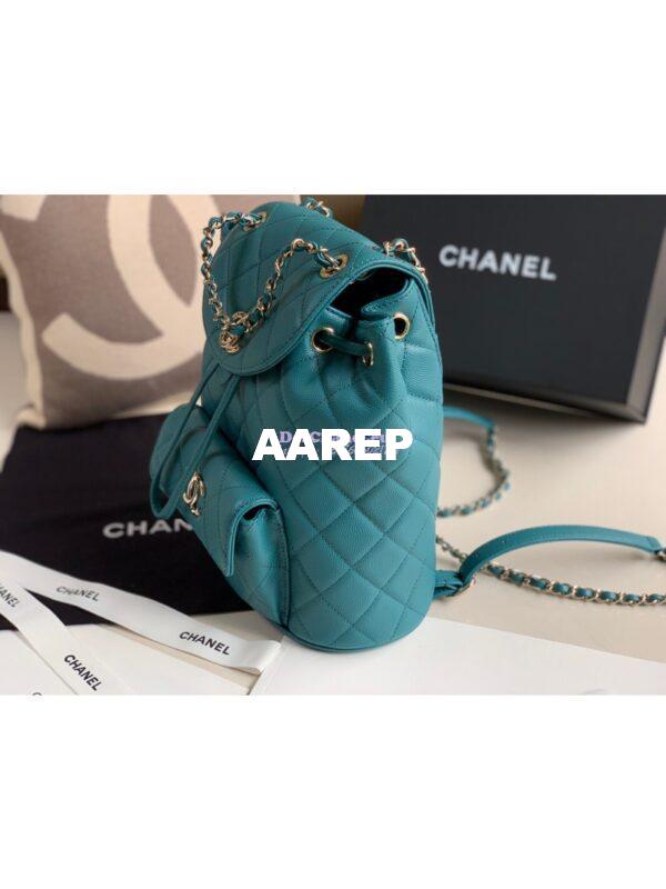 Replica Chanel Grained Calfskin Duma Drawstring Backpack AS1371 Green 4