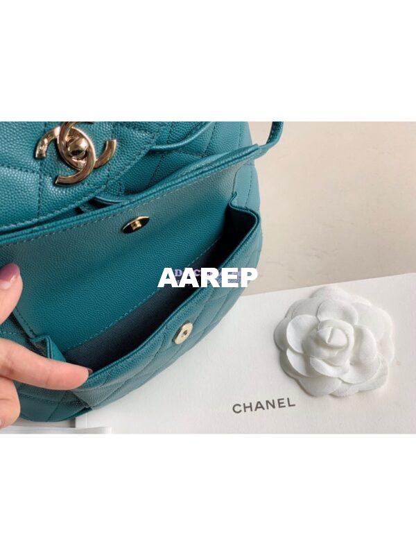 Replica Chanel Grained Calfskin Duma Drawstring Backpack AS1371 Green 5