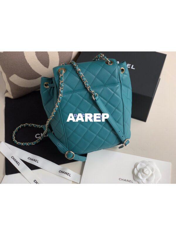 Replica Chanel Grained Calfskin Duma Drawstring Backpack AS1371 Green 7