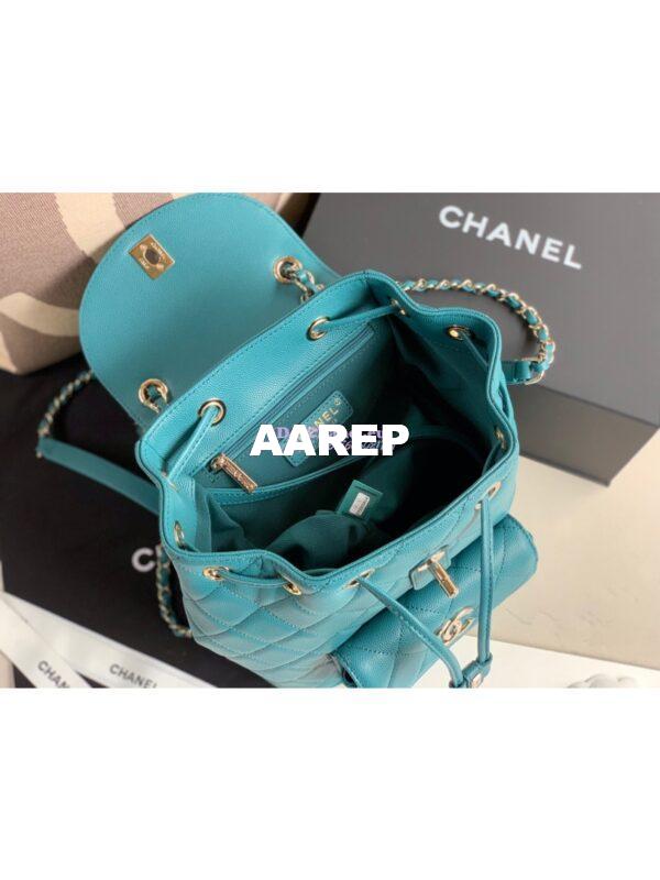 Replica Chanel Grained Calfskin Duma Drawstring Backpack AS1371 Green 9