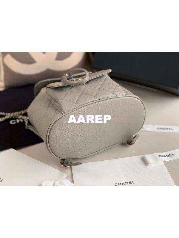 Replica Chanel Grained Calfskin Duma Drawstring Backpack AS1371 Grey 8
