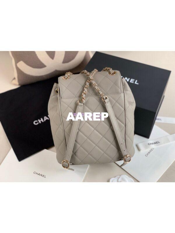 Replica Chanel Grained Calfskin Duma Drawstring Backpack AS1371 Grey 10