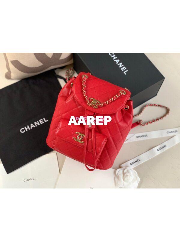 Replica Chanel Grained Calfskin Duma Drawstring Backpack AS1371 Red 3