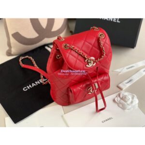 Replica Chanel Grained Calfskin Duma Drawstring Backpack AS1371 Red 2