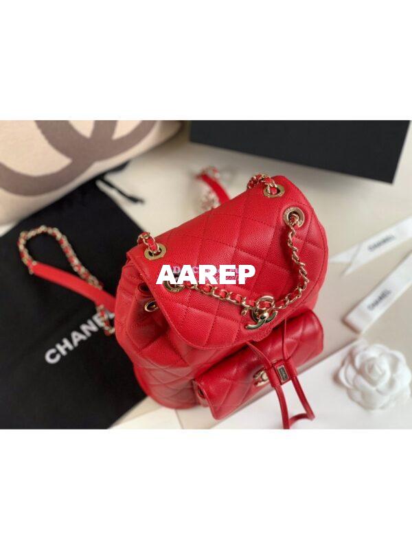 Replica Chanel Grained Calfskin Duma Drawstring Backpack AS1371 Red 5