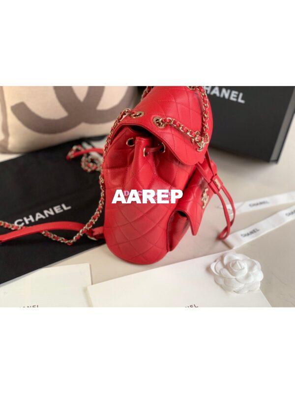 Replica Chanel Grained Calfskin Duma Drawstring Backpack AS1371 Red 6