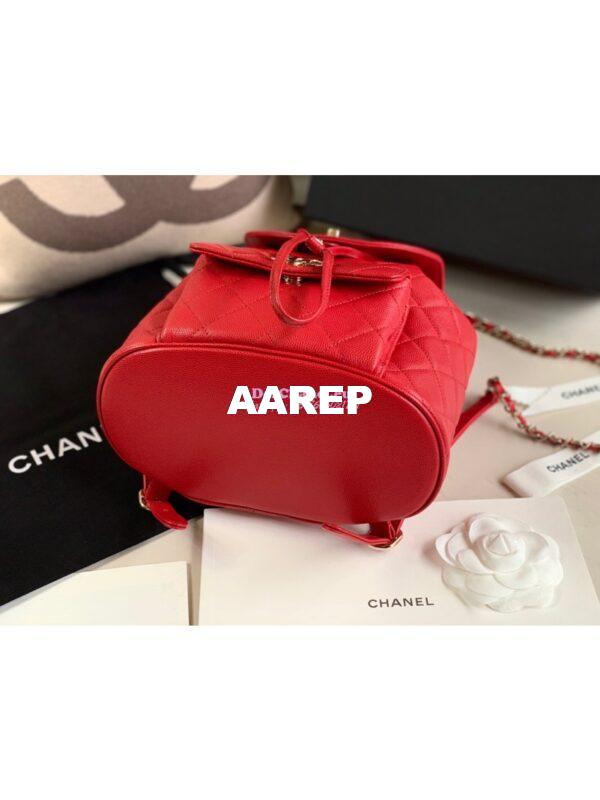 Replica Chanel Grained Calfskin Duma Drawstring Backpack AS1371 Red 8
