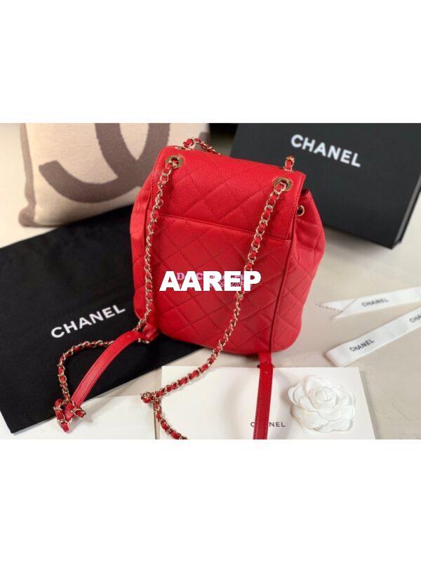 Replica Chanel Grained Calfskin Duma Drawstring Backpack AS1371 Red 9