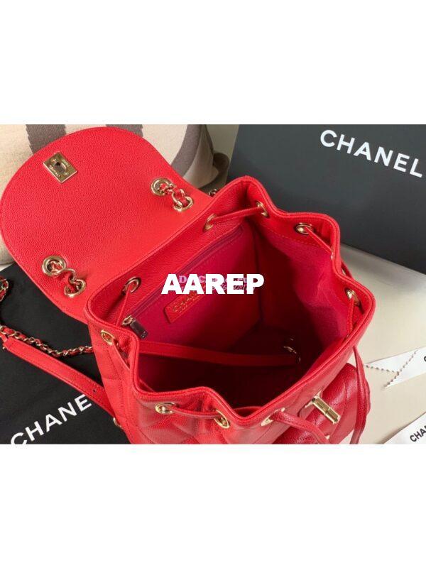 Replica Chanel Grained Calfskin Duma Drawstring Backpack AS1371 Red 10