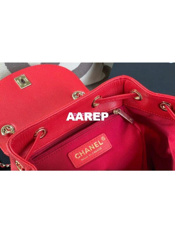 Replica Chanel Grained Calfskin Duma Drawstring Backpack AS1371 Red 11