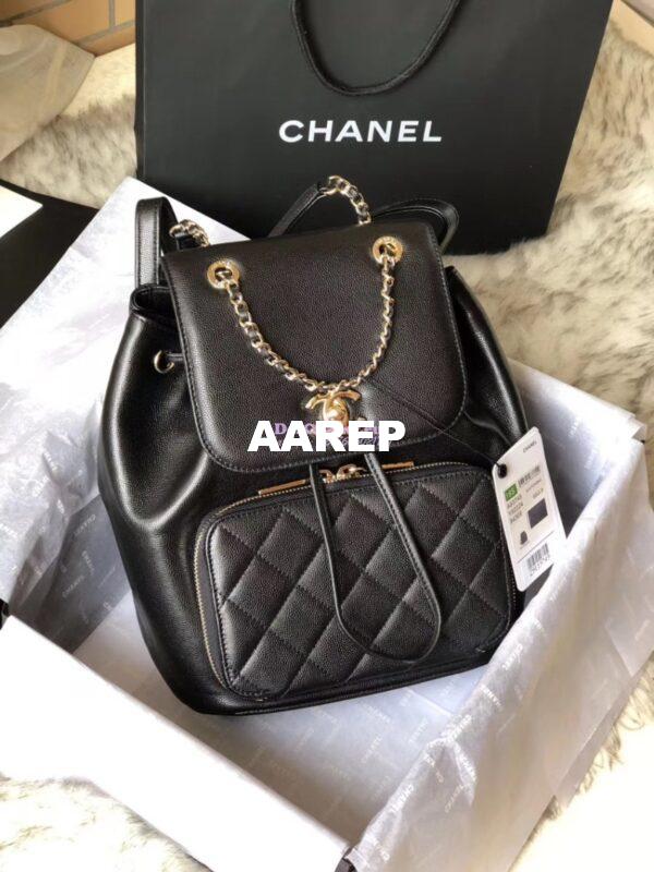 Replica Chanel Business Affinity Backpack in Grained Calfskin A93748 Black